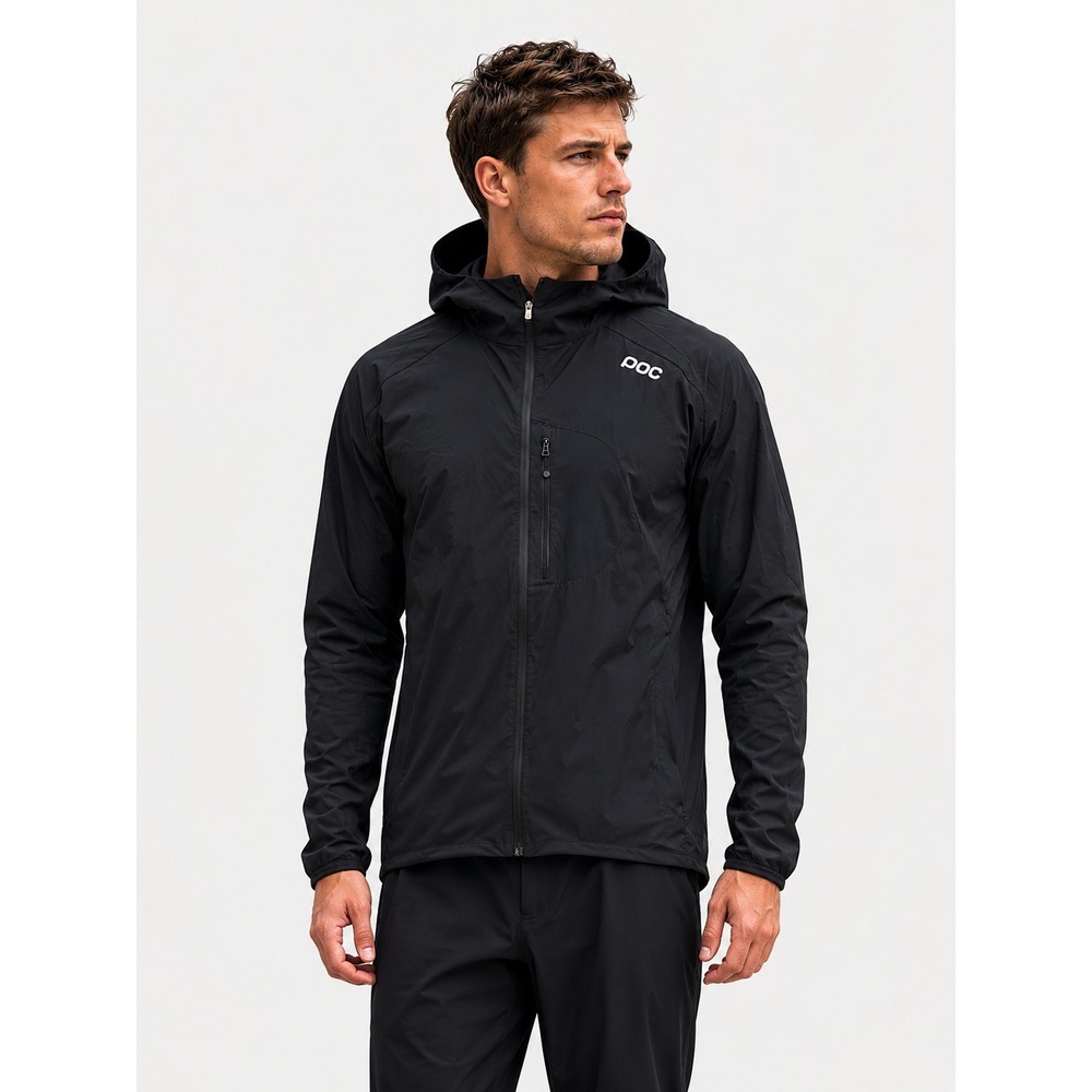 POC Men All-Weather Cycling Jacket Uranium Black L Hooded Performance